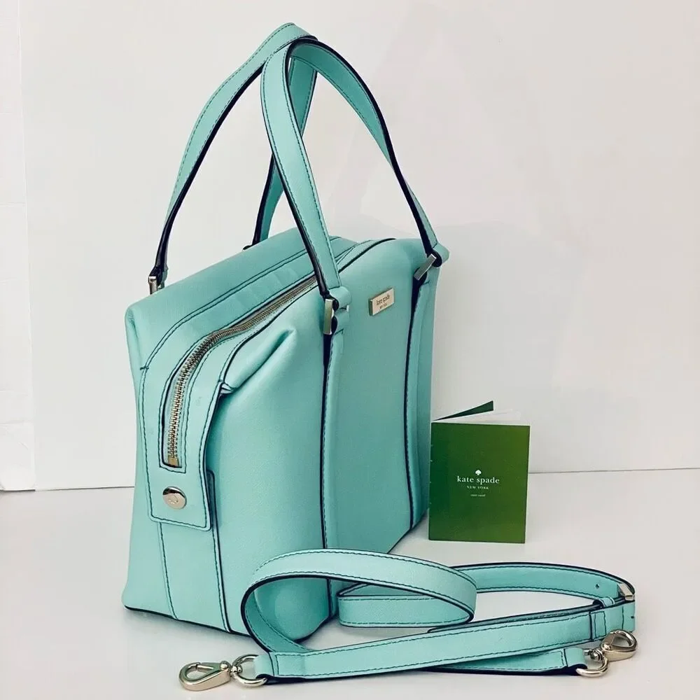 NWT Kate Spade Newbury Lane Alysia Saffiano Green Leather Crossbody Handle Bag